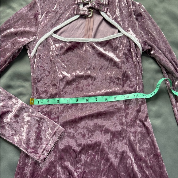 Dollcake Velvet Long Sleeve Dress in Purple - Picture 10 of 12